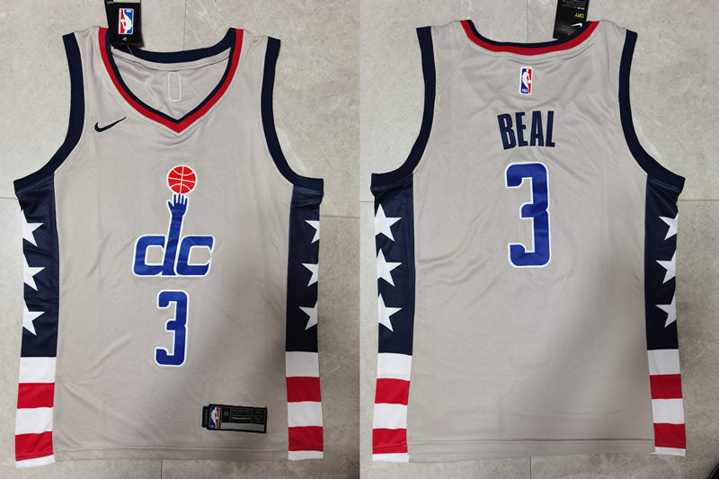 Mens Washington Wizards #3 Bradley Beal Nike Grey 2021 NBA City Edition Jersey