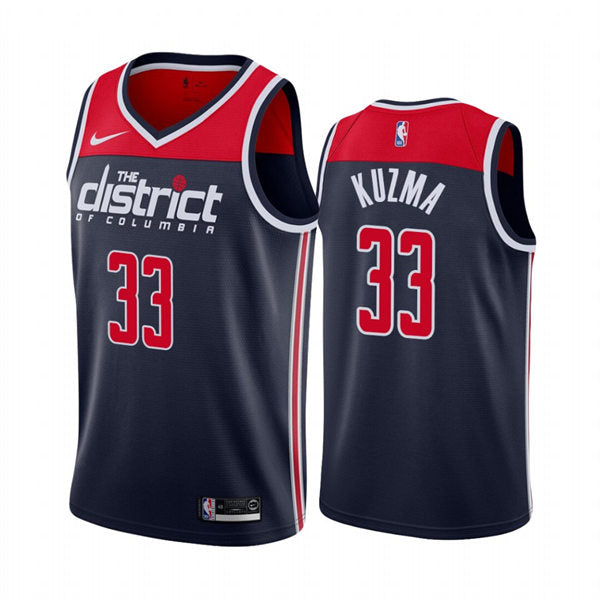 Mens Washington Wizards #33 Kyle Kuzma Navy Statement Edition Jersey