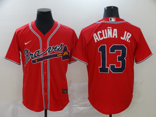 New Men’s Atlanta Braves Ronald Acuna Jr. #13 Jersey Red