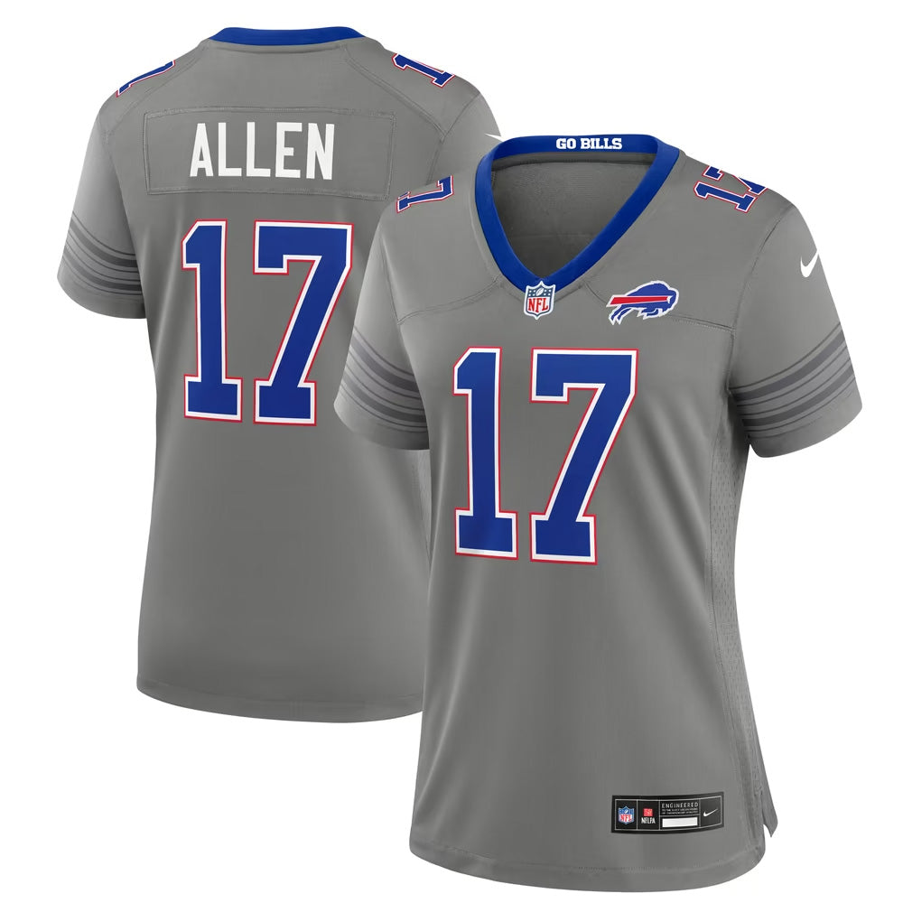 Women’s Buffalo Bills #17 Josh Allen Gray Nickel City Vapor F.U.S.E. Limited Jersey