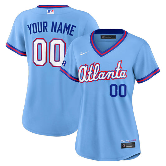 Women’s Atlanta Braves Nike Powder Blue 2026 City Connect Stadium Custom Jersey