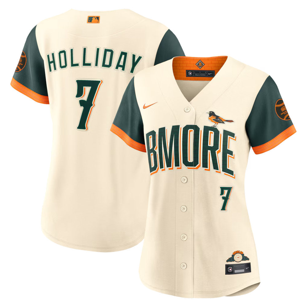 Women’s Baltimore Orioles #7 Jackson Holliday Nike Natural 2026 City Connect Stadium Jersey