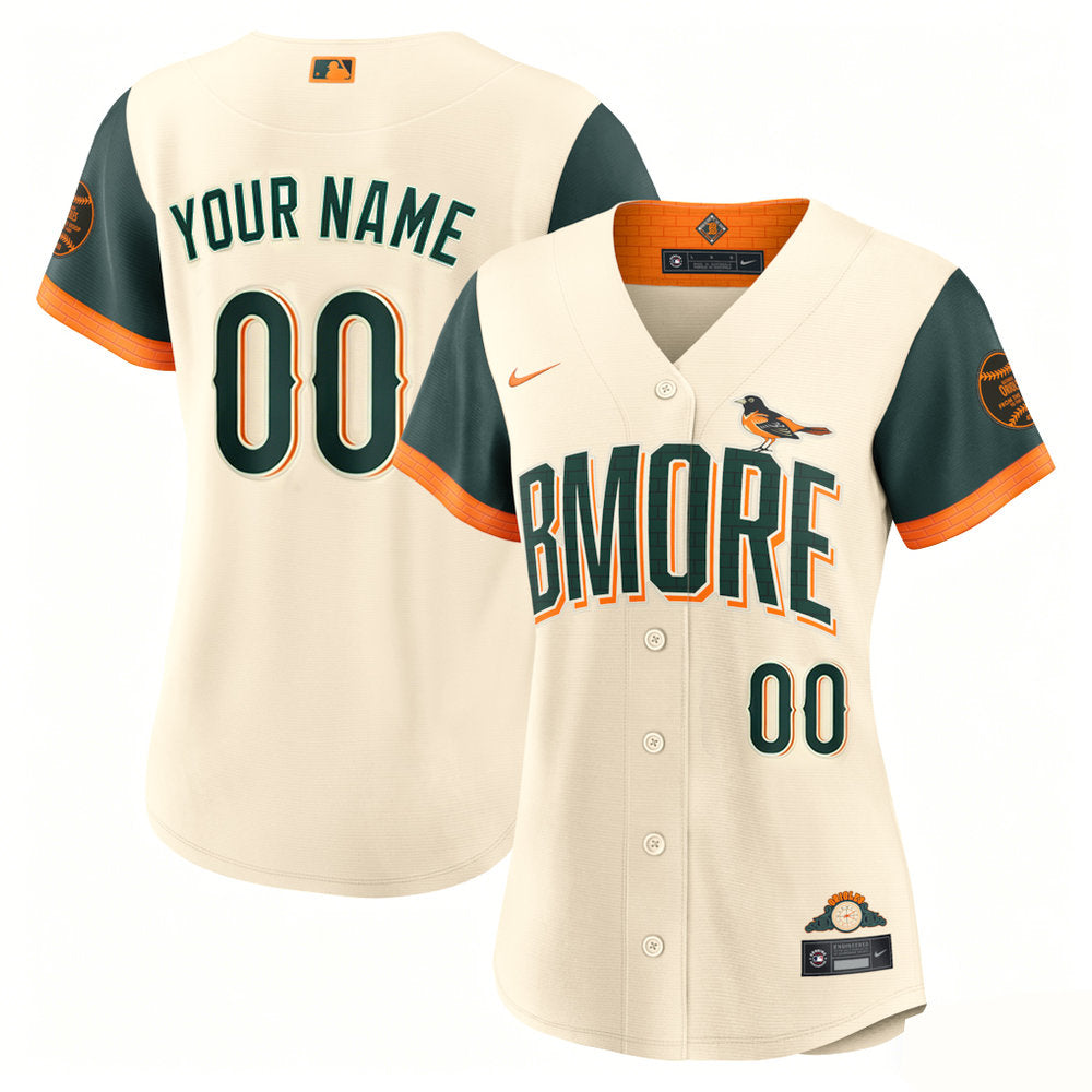 Women’s Baltimore Orioles Nike Natural 2026 City Connect Stadium Custom Jersey