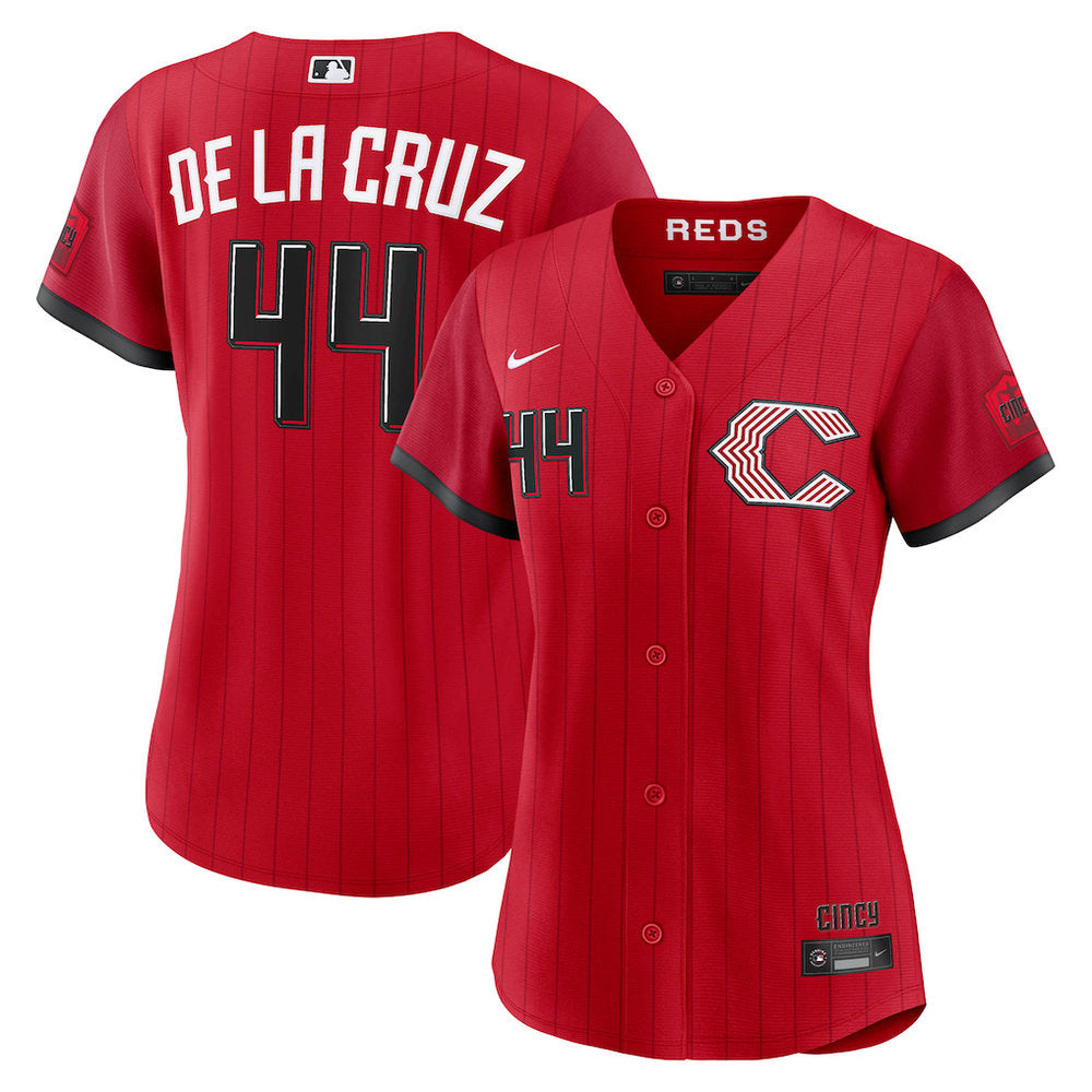 Women’s Cincinnati Reds #44 Elly De La Cruz Nike Red 2026 City Connect Stadium Jersey