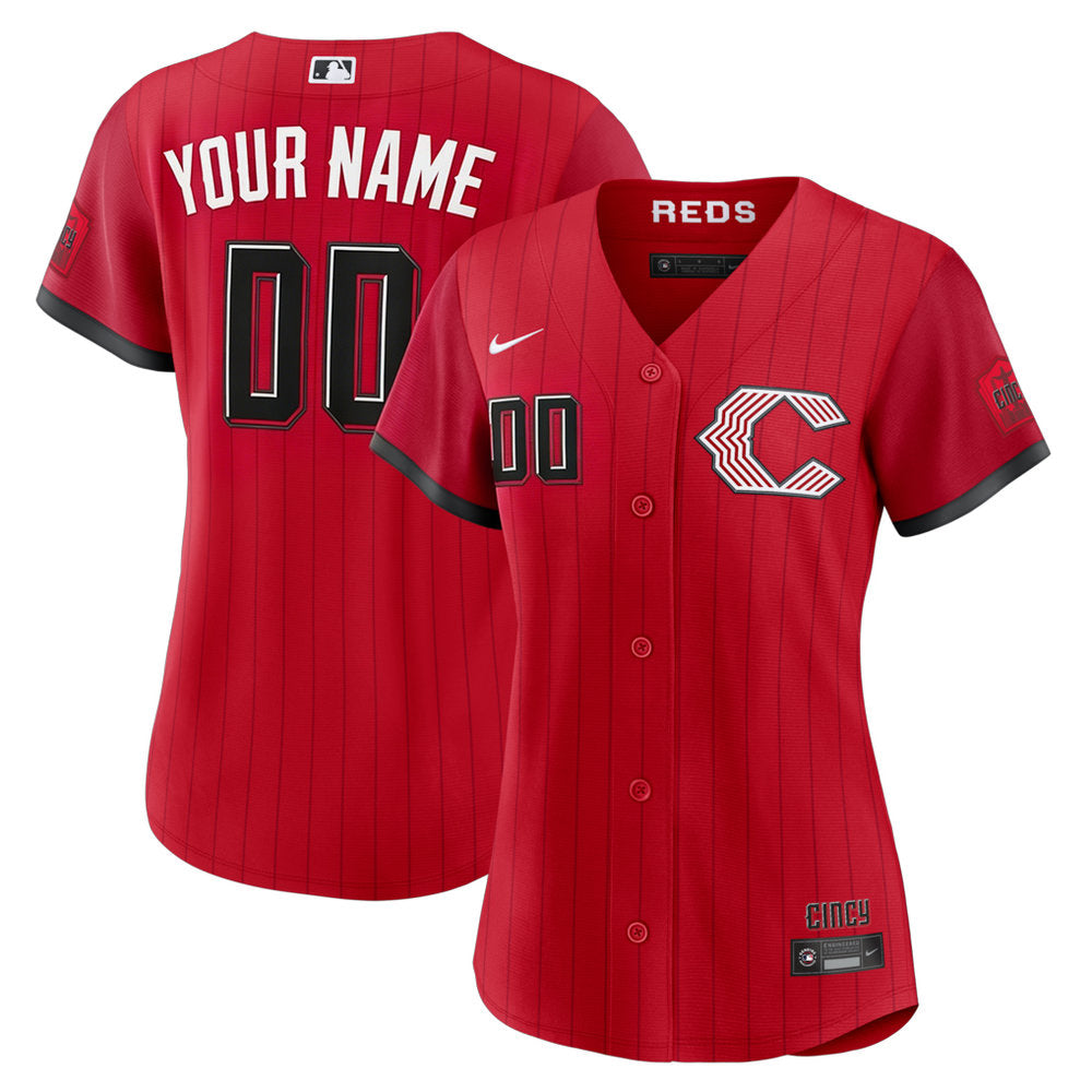 Women’s Cincinnati Reds Nike Red 2026 City Connect Stadium Custom Jersey