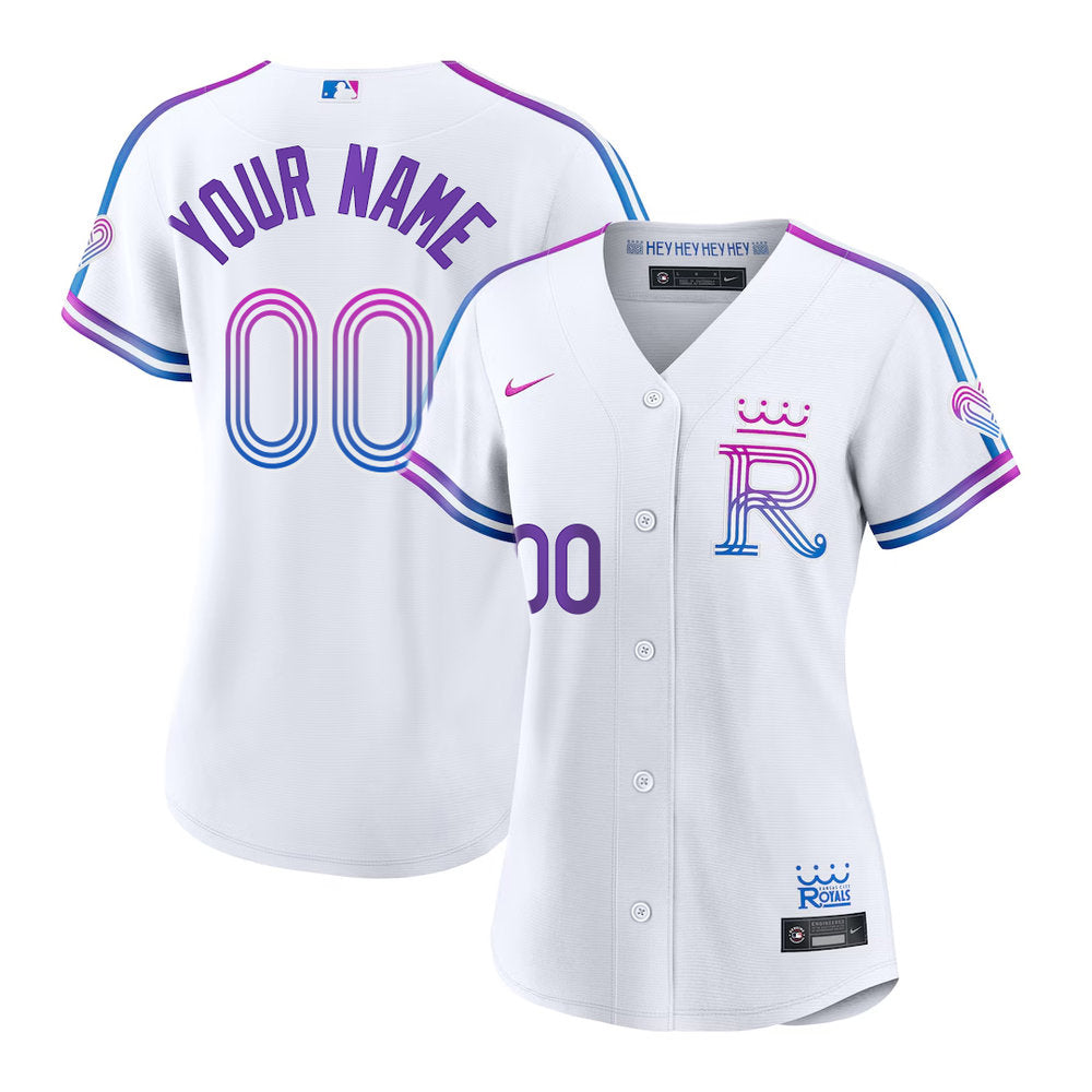 Women’s Kansas City Royals Nike White 2026 City Connect Stadium Custom Jersey
