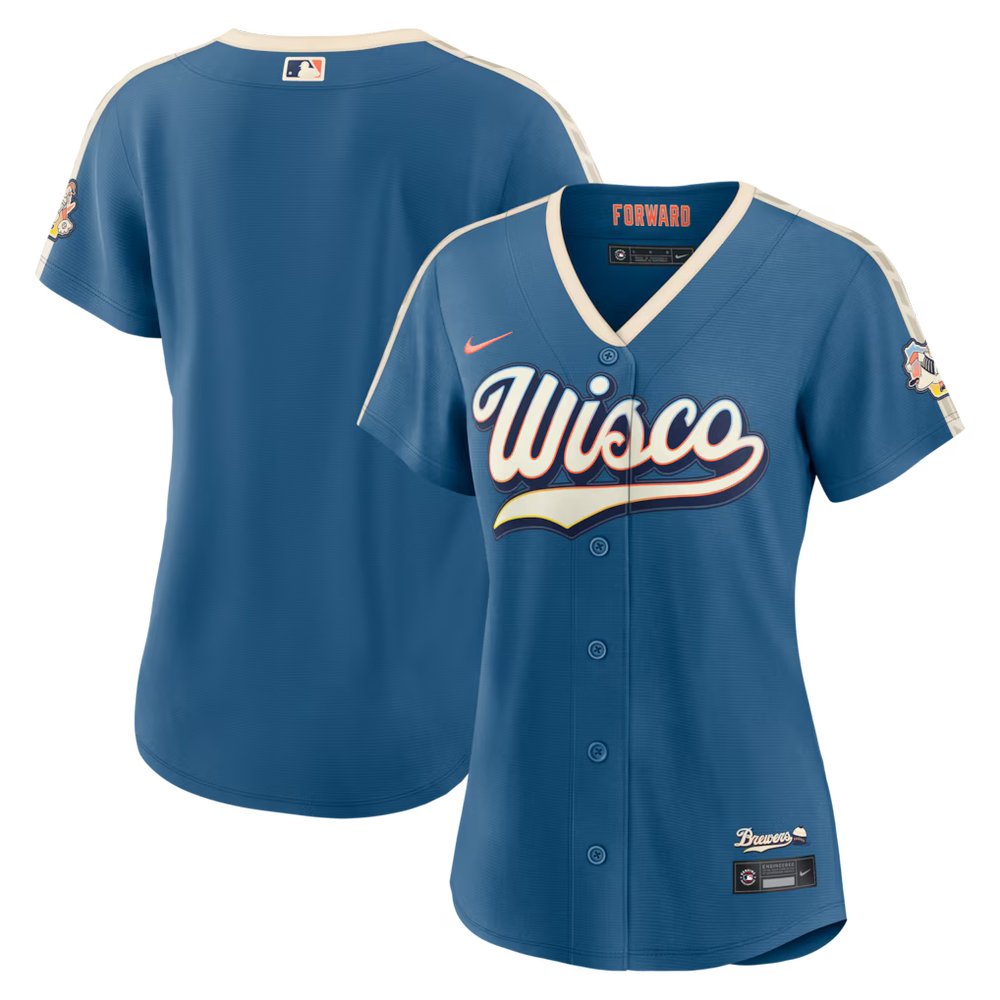 Women’s Milwaukee Brewers Nike Mineral Blue 2026 City Connect Stadium Jersey