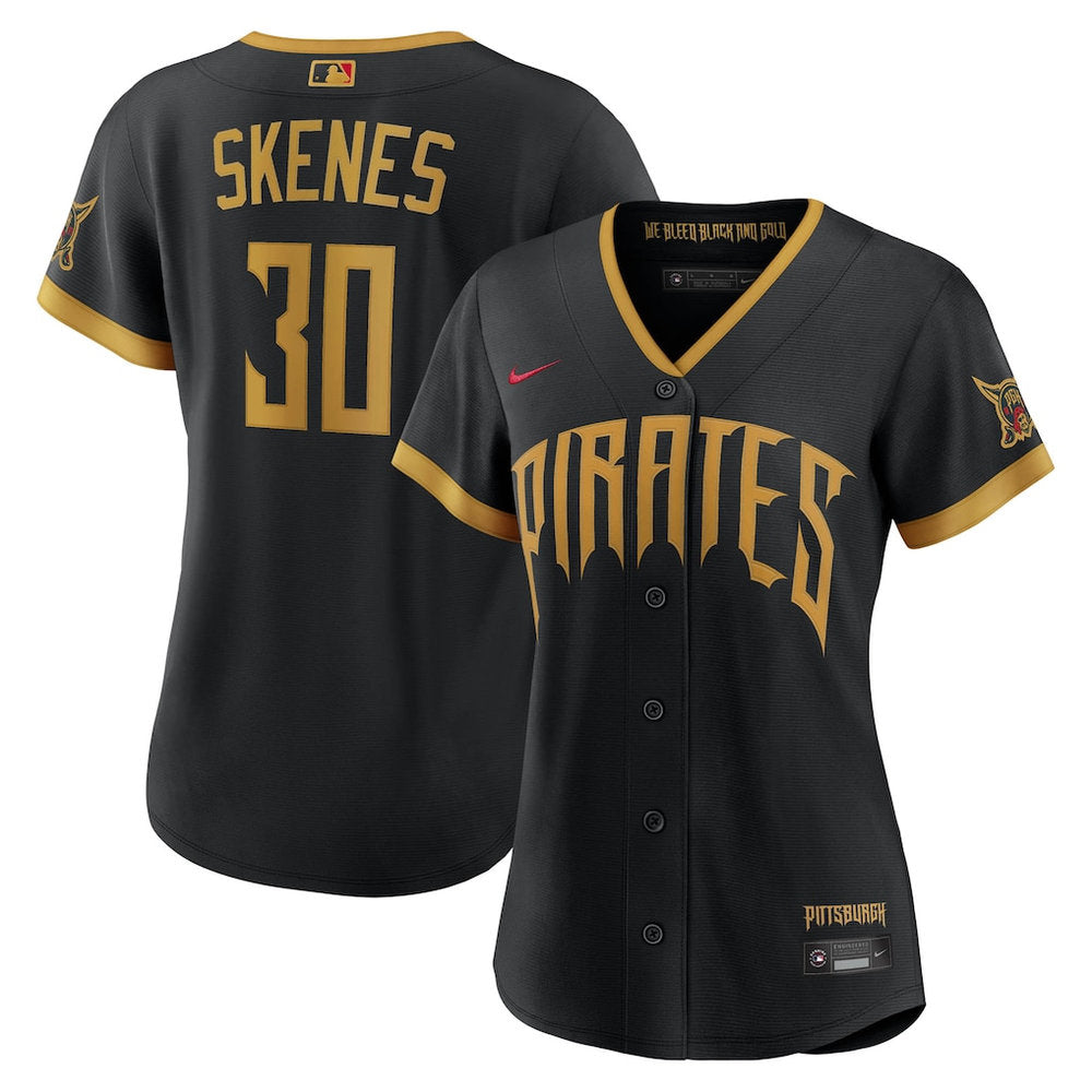 Women’s Pittsburgh Pirates #30 Paul Skenes Nike Black 2026 City Connect Stadium Jersey