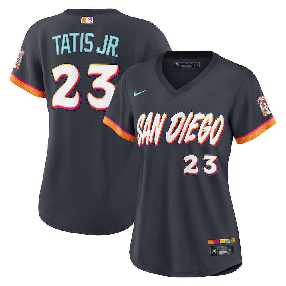 Women’s San Diego Padres #23 Fernando Tatis Jr. Nike Obsidian 2026 City Connect Stadium Jersey