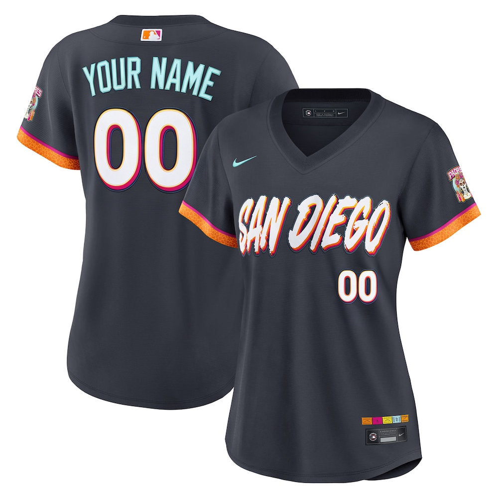 Women’s San Diego Padres Nike Obsidian 2026 City Connect Stadium Custom Jersey