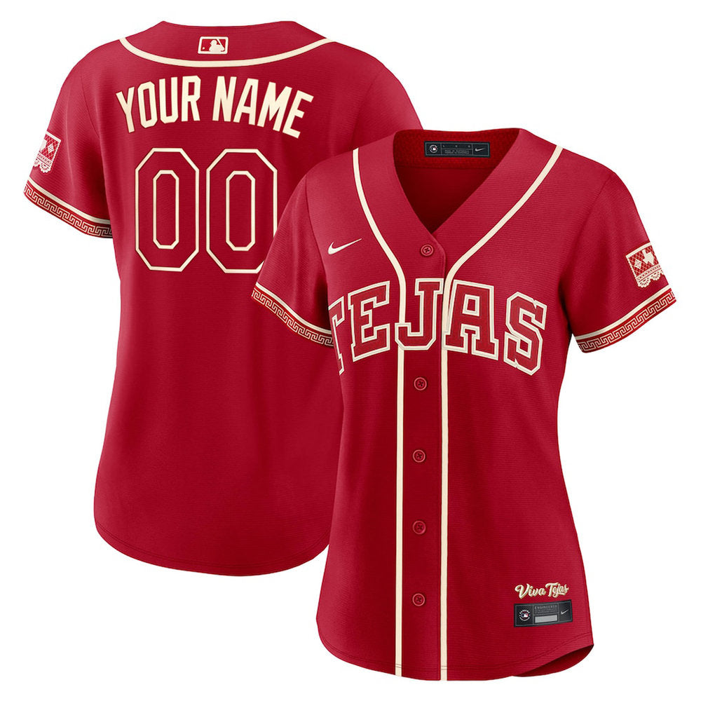 Women’s Texas Rangers Nike Red 2026 City Connect Stadium Custom Jersey