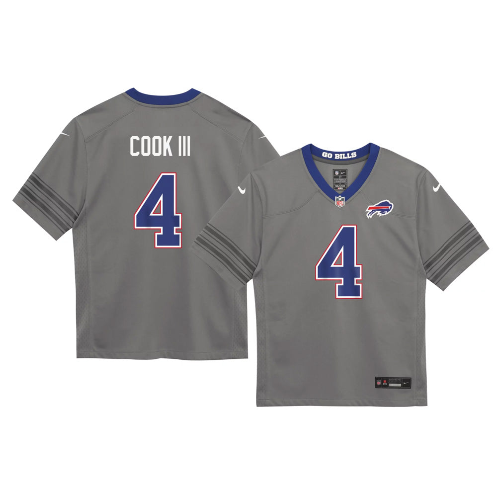 Youth Buffalo Bills #4 James Cook III Gray Nickel City Vapor F.U.S.E. Limited Jersey