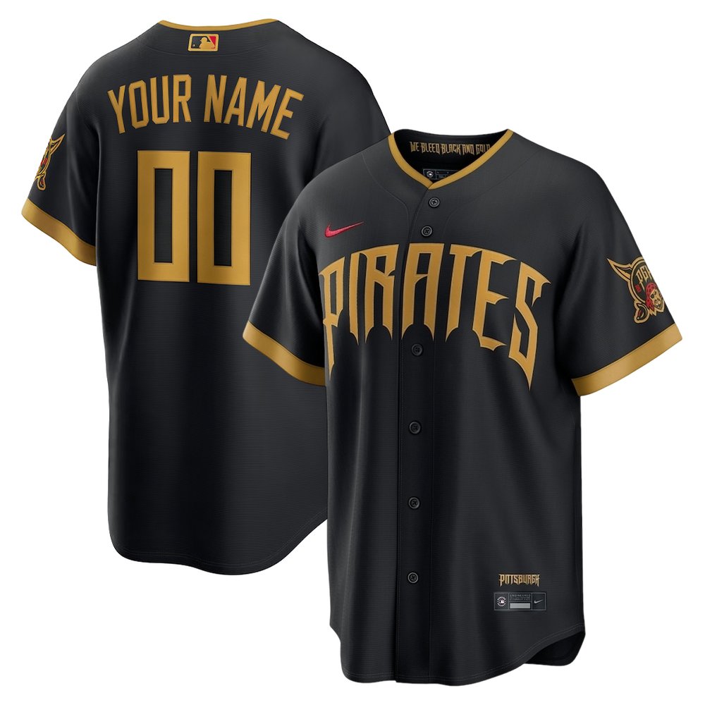 Youth Pittsburgh Pirates Black 2026 City Connect Stitched Custom Jersey